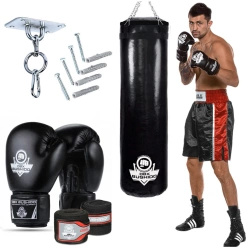 140 cm / 40 kg - Zestaw bokserski GymPro140c - worek treningowy + rękawice boskerskie + mocowanie + owijki