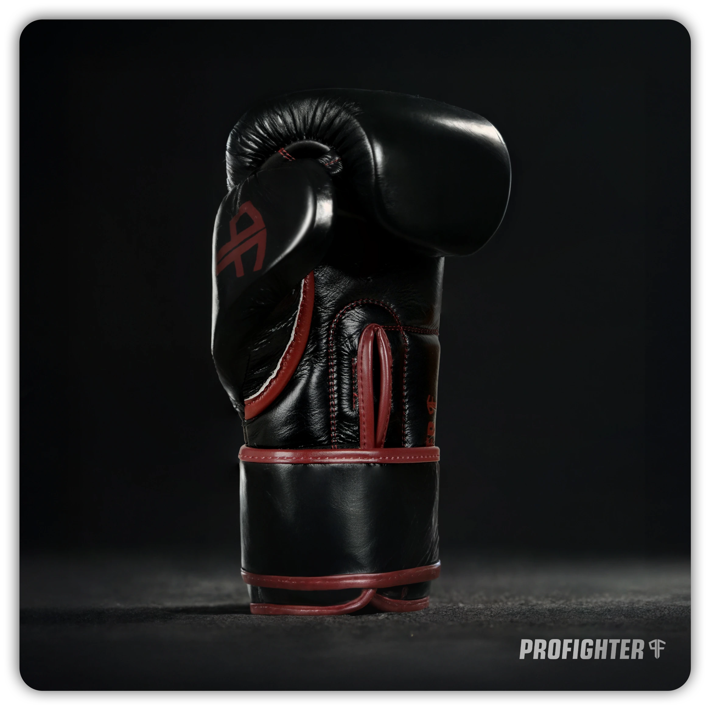 rękawice bokserskie premium profighter bordowe bordeaux ze skóry naturalnej 
