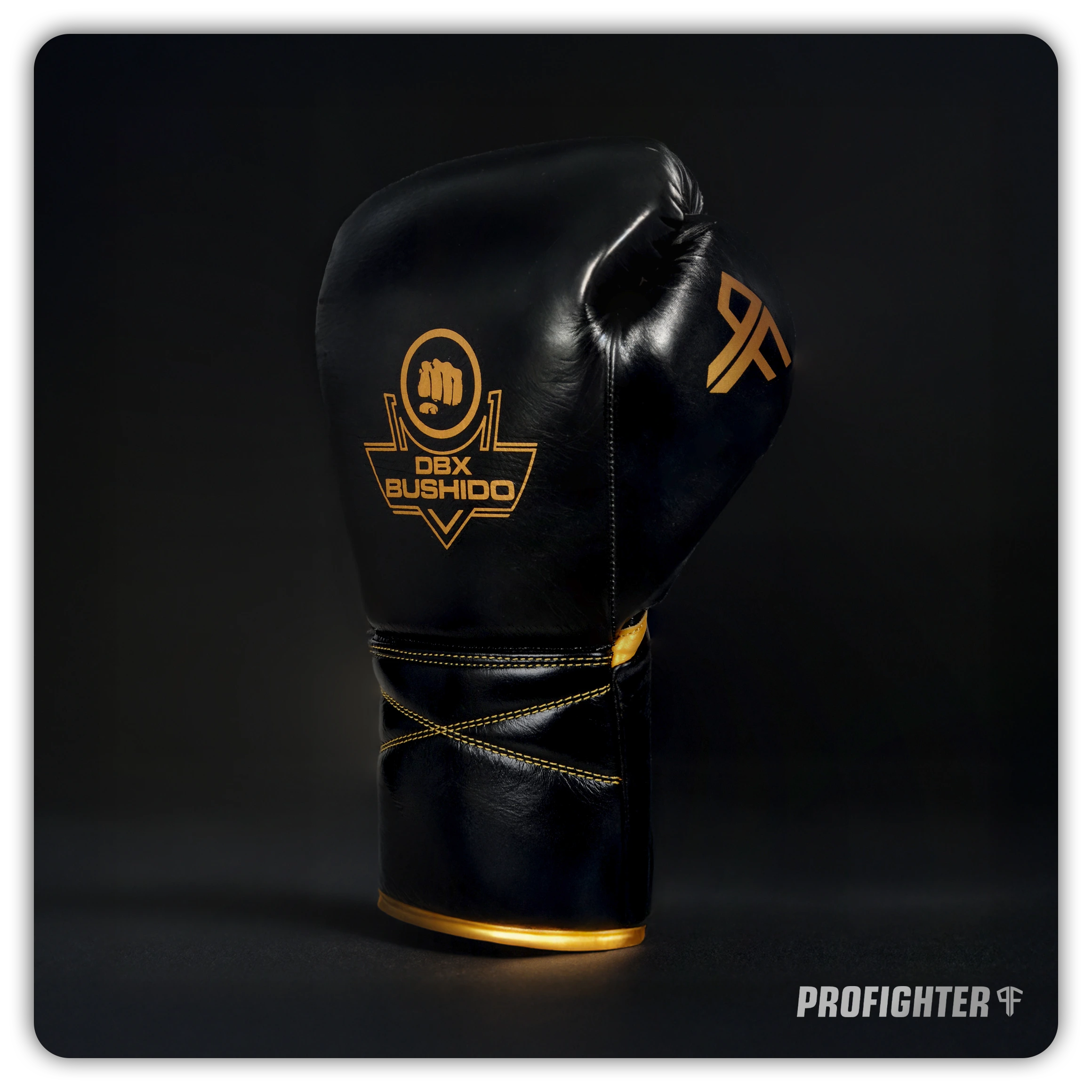 wiązane rękawice bokserskie premium profighter bordowe gold ze skóry naturalnej 