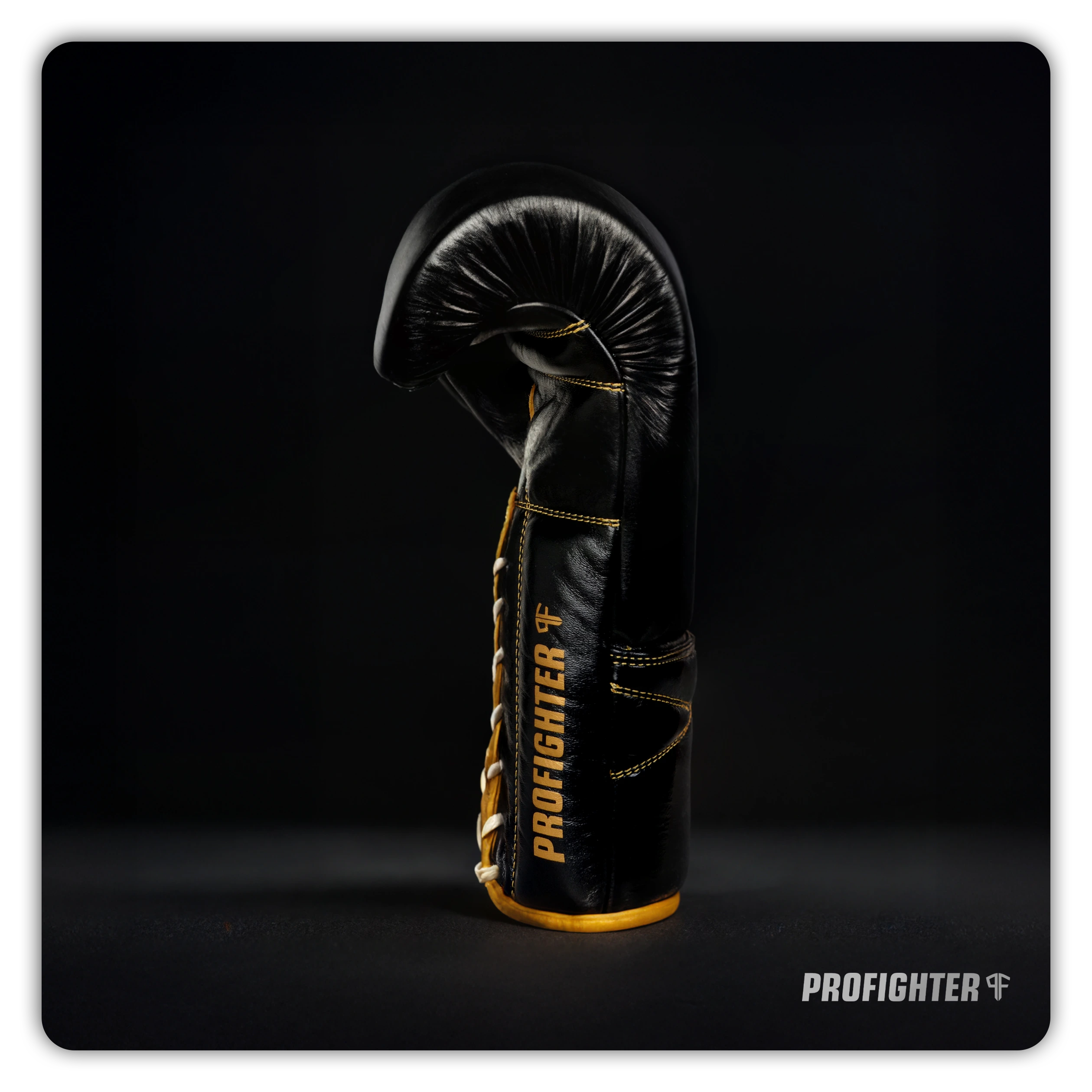 wiązane rękawice bokserskie premium profighter bordowe gold ze skóry naturalnej 