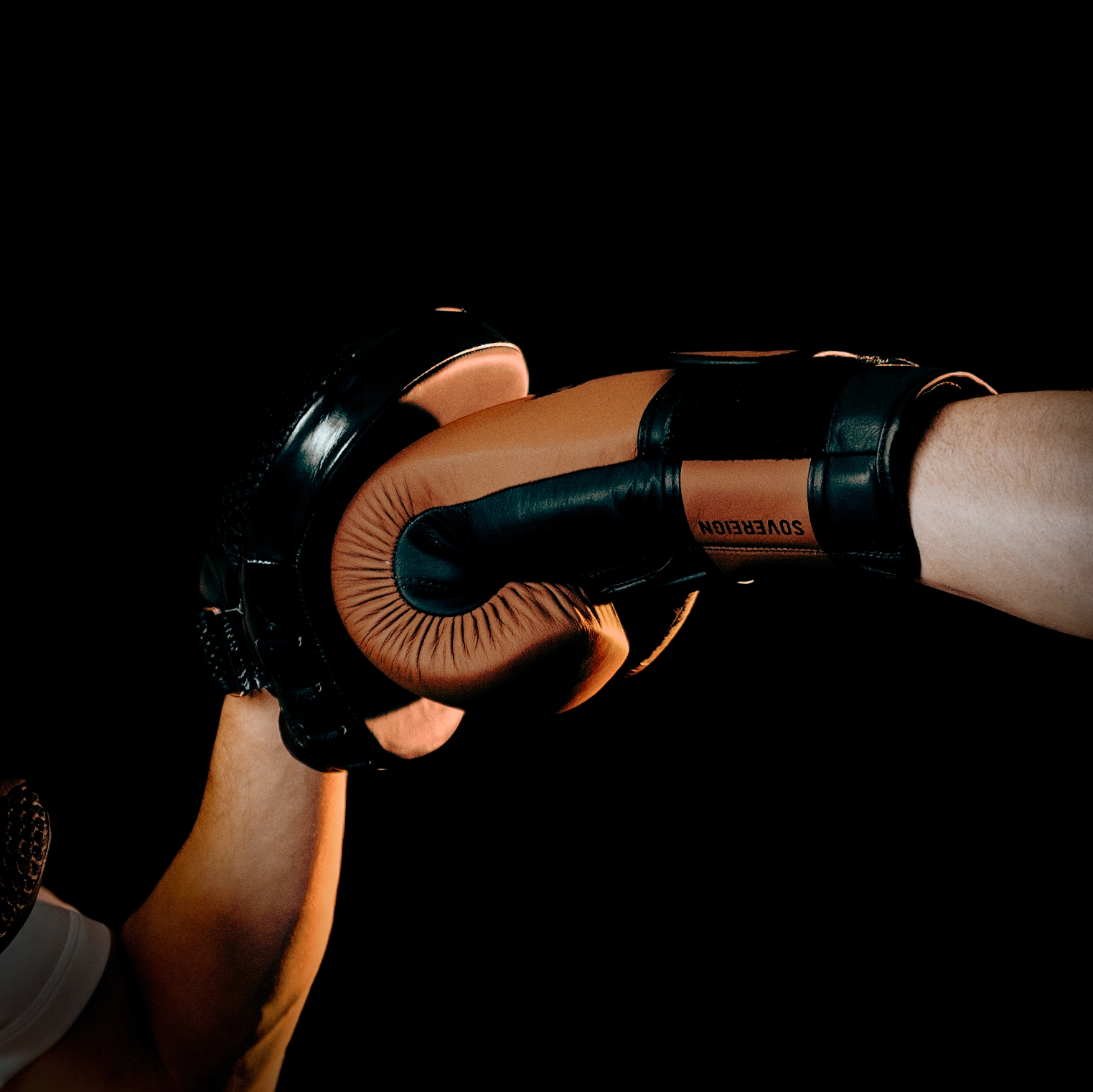 Mini Łapy trenera ze skóry naturalnej | Black Leather | DBX Bushido lapy_thhh