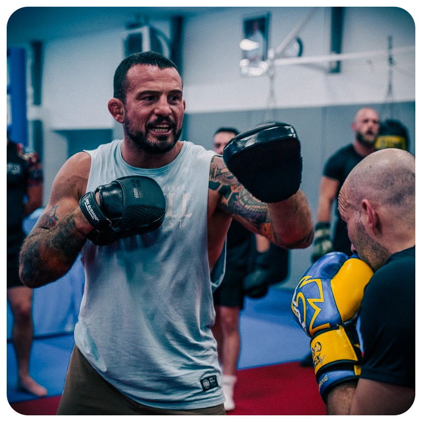 Mini Łapy trenera ze skóry naturalnej | Black Leather | DBX Bushido lapy_thhh