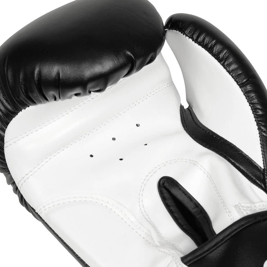 Rekawice bokserskie czarne białe sparingowe treningowe