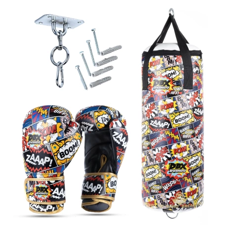 Zestaw Cartoon Red Worek + rękawice - 75 cm 10 kg| DBX Bushido