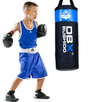 80 cm / 15 kg - Profesjonalny worek bokserski dla dzieci i młodzieży 80 cm x 30 cm - niebieski