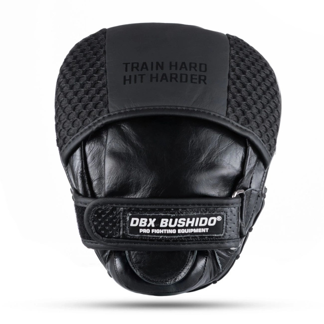 Mini Łapy trenera ze skóry naturalnej | Black Leather | Zestaw 2 sztuk | DBX Bushido
