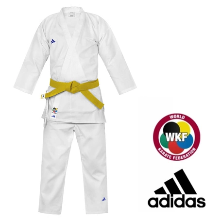 Kimono do Karate  - Karatega  Adidas WKF z białym pasem - 130-140  cm