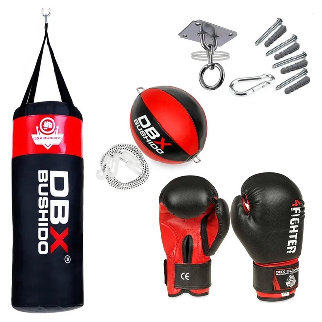 80 cm / 15 kg - Worek Bokserski + Rękawice + Piłka bokserska Zestaw na prezent dla Dzieci DBX Junior  | DBX Bushido