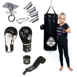 80 cm / 15 kg - Worek bokserski + Rękawice bokserskie + Owijki + Mocowanie - Zestaw bokserski | DBX Bushido