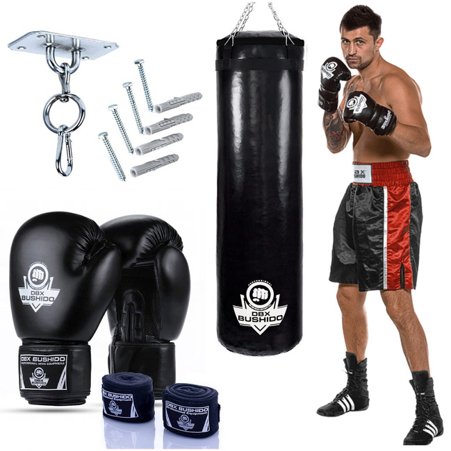 140 cm / 40 kg - Zestaw bokserski GymPro140c - worek treningowy + rękawice boskerskie + mocowanie + owijki 