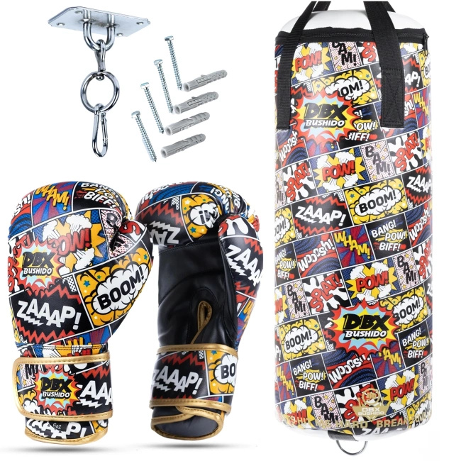Zestaw Cartoon Red Worek + rękawice - 70 cm 10 kg| DBX Bushido