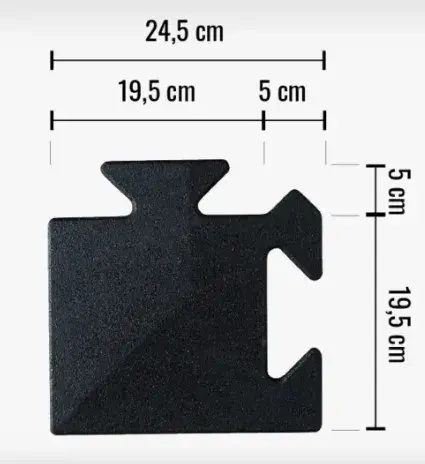 Narożnik wykończeniowy Puzzle BLACK 1,5 cm