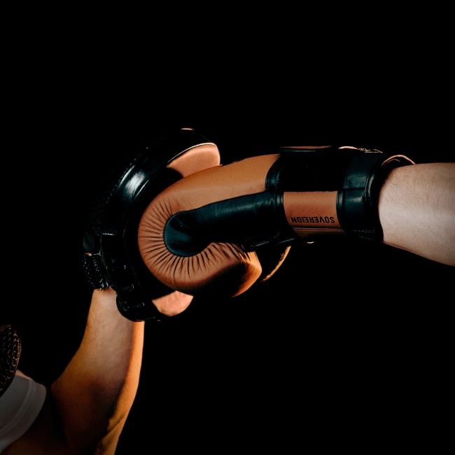 Mini Łapy trenera ze skóry naturalnej | Black Leather | DBX Bushido