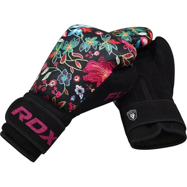 RDX FL-3 FLORAL - Rękawice bokserskie damskie dla kobiet  BLACK 10oz