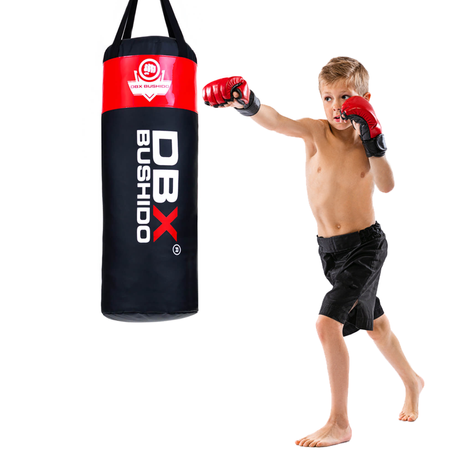 80 cm / 15 kg - Profesjonalny worek bokserski dla dzieci i młodzieży 80 cm x 30 cm - czerwony