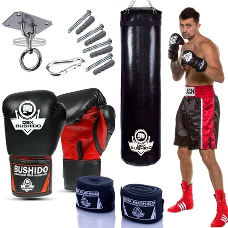 140 cm / 40 kg - Zestaw bokserski  GymPro 140c - worek treningowy + rękawice boskerskie + mocowanie + owijki 