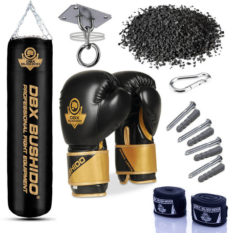 Zestaw bokserski - Worek bokserski 130cm 60kg + Rękawice bokserskie