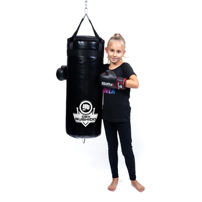 Worek bokserski dla dzieci - Junior Black - 80 cm / 15 kg  | DBX Bushido