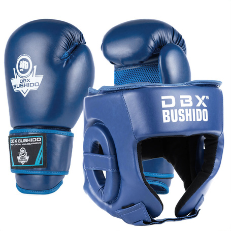 Zestaw Turniejowy: Rękawice + Kask NIEBIESKI | DBX Bushido