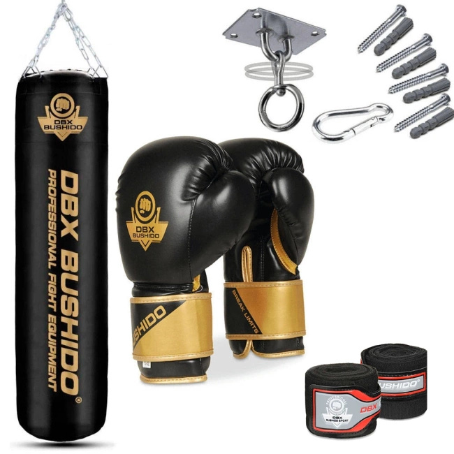 130 cm / Pusty - Zestaw bokserski - worek bokserski (pusty) + Rękawice bokserskie  | DBX Bushido