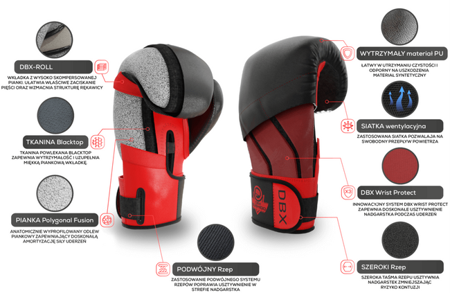 Rękawice bokserskie 10oz - Hammer Red - Valor Series