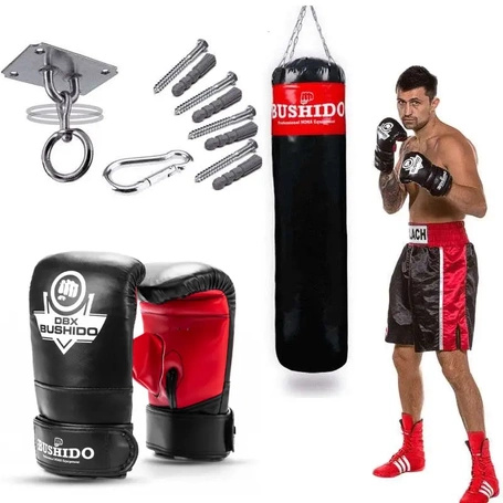 130 cm / 30 kg - Zestaw bokserski Home Pro 130 - Worek treningowy + rękawice MMA | DBX Bushido