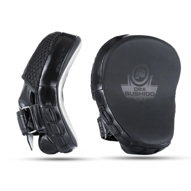 Mini Łapy trenera ze skóry naturalnej | Black Leather | Zestaw 2 sztuk | DBX Bushido