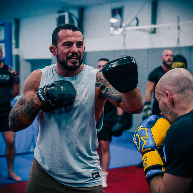 Mini Łapy trenera ze skóry naturalnej | Black Leather | DBX Bushido