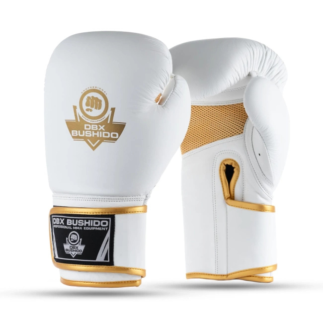 Rękawice bokserskie 14oz White Leather | DBX Bushido
