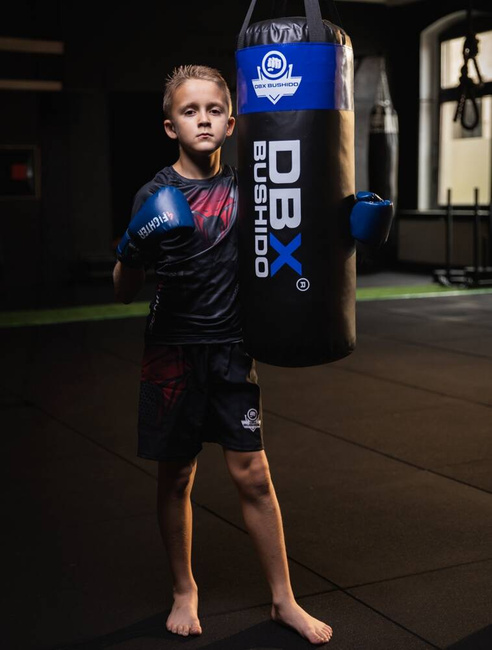 80 cm / 15 kg - Zestaw Bokserski dla Dzieci DBX Junior Niebieski + łańcuch | DBX Bushido