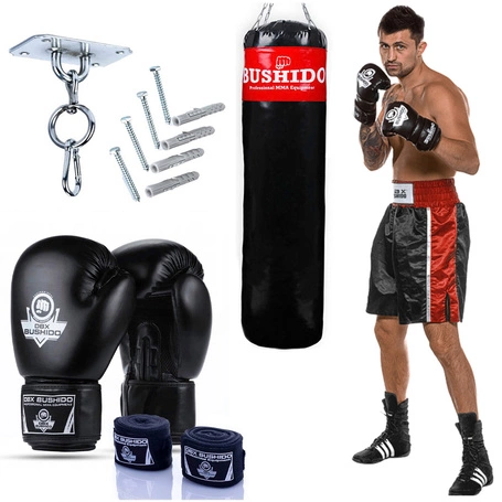 130 cm / 30 kg - Zestaw bokserski Home Pro 130 - Worek treningowy + rękawice 
