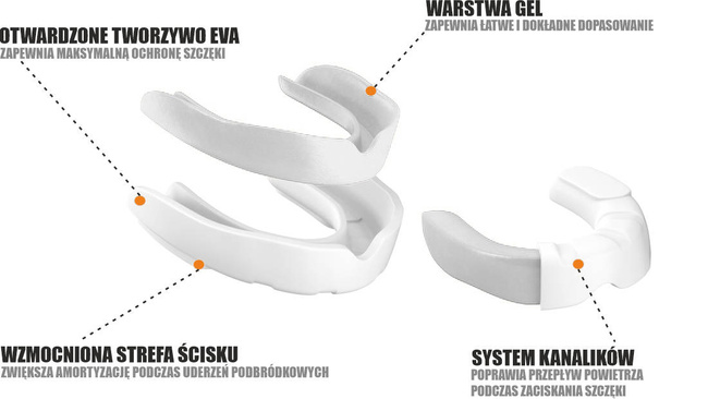 Żelowy ochraniacz na zęby + pudełko - Złote kły | GelTech | DBX Bushido
