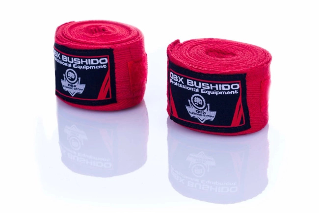 Zestaw bokserski: rękawice bokserskie Classic Red + owijki + ochraniacz na szczękę | DBX Bushido