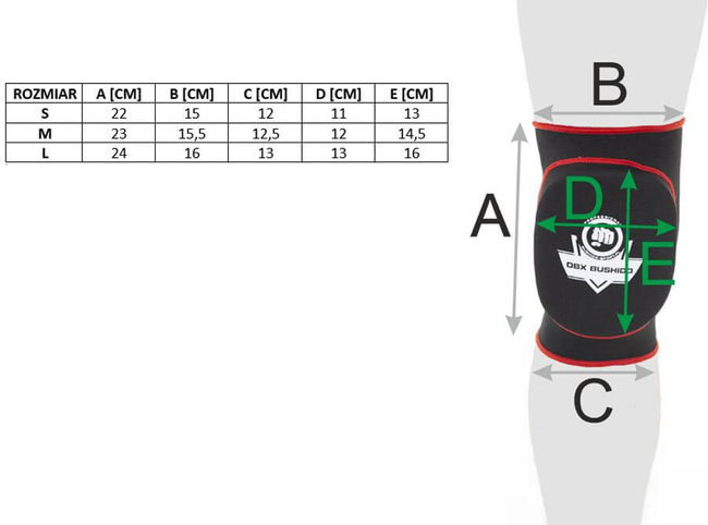 Ochraniacze - Elastyczne Ściągacze na kolana z warstwą amortyzujacą ARP-2109 L | DBX Bushido