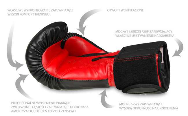 Rękawice bokserskie 6oz - Classic Red - seria Origin