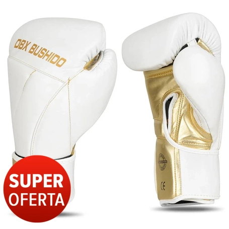 OFERTA SPECJALNA! PRZECZYTAJ OPIS! - Rękawice bokserskie PREMIUM ze skóry naturalnej "HAMMER - WHITE 8 oz