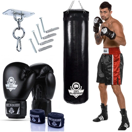 140 cm / 40 kg - Zestaw bokserski GymPro140c - worek treningowy + rękawice boskerskie + mocowanie + owijki 