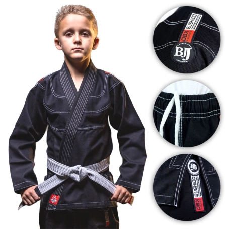 Kimono / GI do BJJ dla dzieci Czarne + pas GRATIS - X-SERIES M1