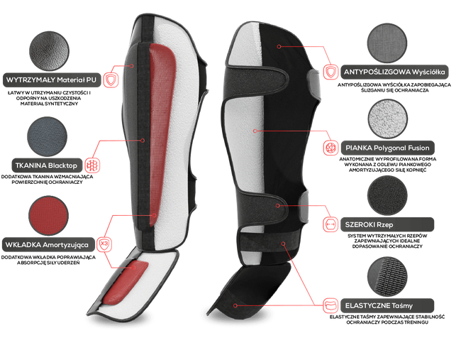 Ochraniacze na piszczele M - Phantom Red | DBX Bushido