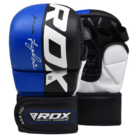 RDX REX T6 - RĘKAWICE DO MMA SPARINGOWE NIEBIESKIE S