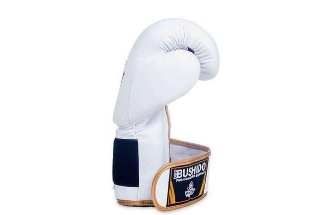 OFERTA SPECJALNA! PRZECZYTAJ OPIS! - RĘKAWICE BOKSERSKIE ZE SKÓRY- BUSHIDO - BIAŁE 10 OZ Model: Spirit