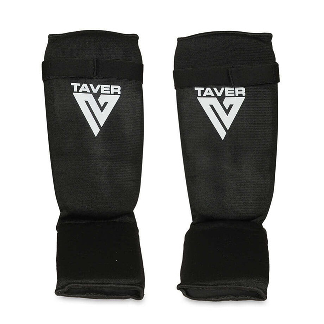 Ochraniacze elastyczne na piszczele i stopy - Taver - Czarne | L