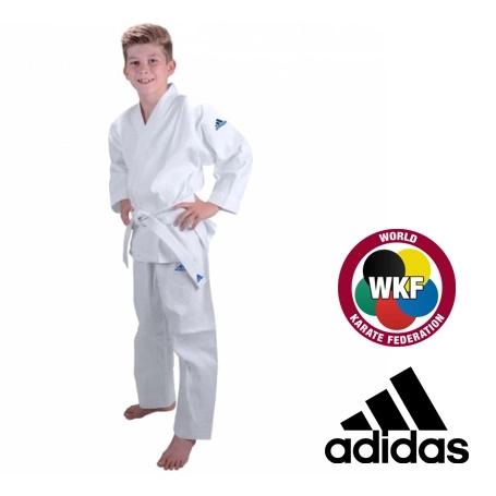 Kimono do Karate  - Karatega  Adidas WKF z białym pasem - 120 -130 cm