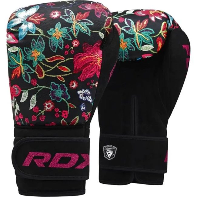 RDX FL-3 FLORAL - Rękawice bokserskie damskie dla kobiet  BLACK 10oz