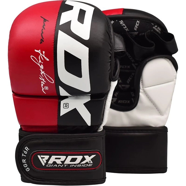 RDX REX T6 - RĘKAWICE DO MMA SPARINGOWE CZERWONE L